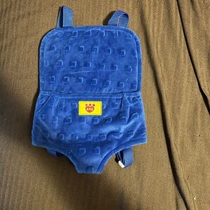 Build A Bear Workshop BAB Blue Minky Carrier Backpack Adjustable Straps Soft